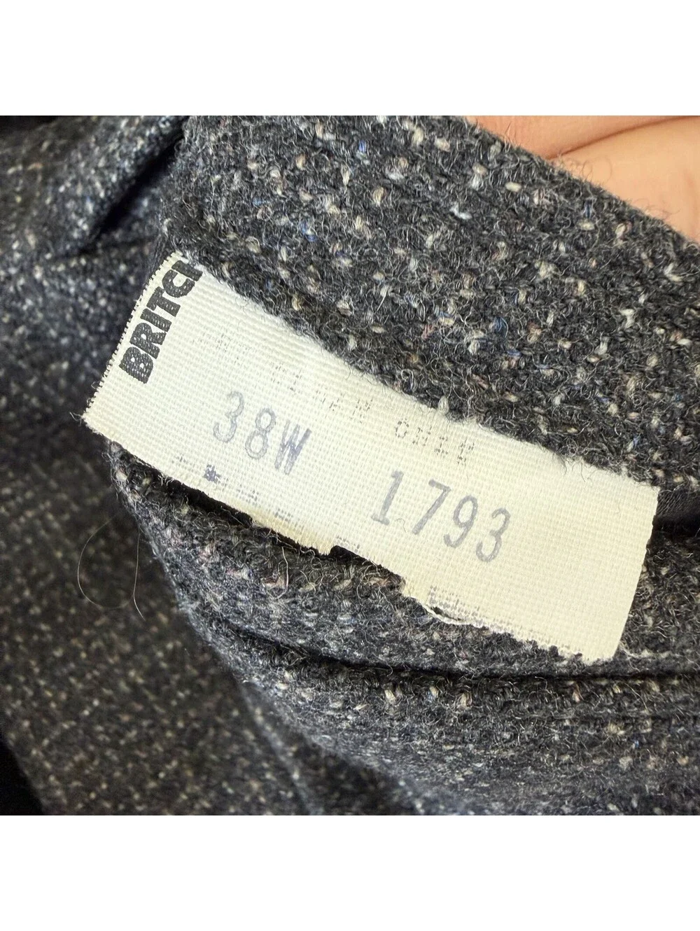 VTG 80s Britches Of Georgetowne Pure Wool Pleated Pants Mens 36x34* Gray Tweed